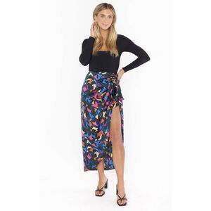 Show Me Your Mumu Wrap Me Up Skirt Mosaic Magic Womens Large NWT Midi Wrap Tie